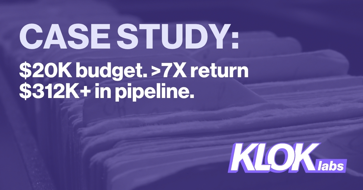 20k budget, 426k pipeline, advertising case study
