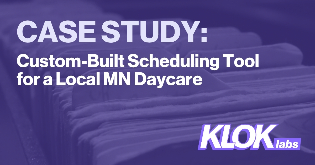 daycare custom built scheduling tool - share image